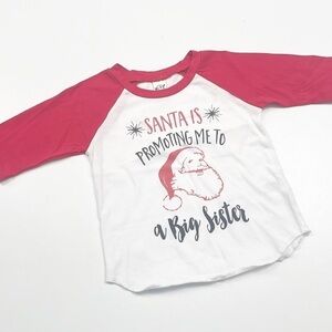 Kavio Santa Is Promoting Me To A Big Sister baby baseball tee